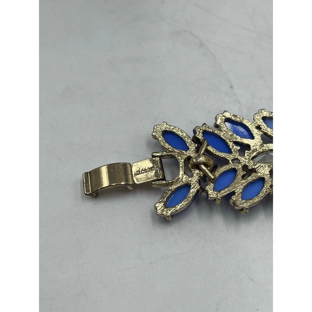 J. Crew Womens Pantone Blue‎ Jeweled Embellished Rhinestone Statement Bracelet